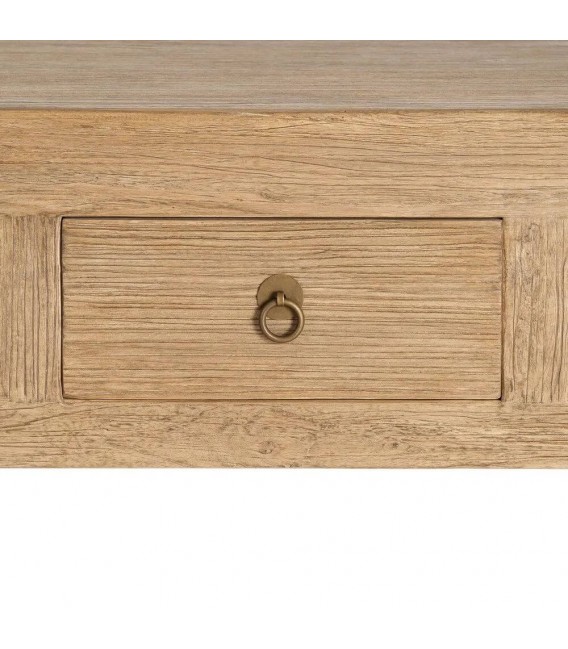 Consola de entrada XXL de madera de olmo natural con 7 cajones4