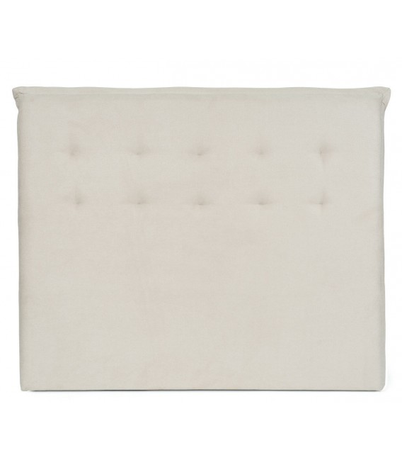 Cabecero tapizado en loneta color beige para cama de 1.35-1.40