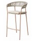 Taburete de barra boho beige en ratán sintético para exterior