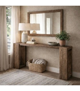 Consola de entrada XL boho en madera de olmo reciclado Mdmhogar