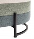 Banco pie de cama con baúl tapizado tricolor beige azul verde 1