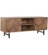 Mueble TV 140 cm madera maciza acacia color nogal estilo industrial