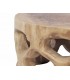 Mesa centro redonda pequeña madera suar natural tallada artesanalmente 1