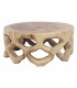 Mesa centro redonda pequeña madera suar natural tallada artesanalmente