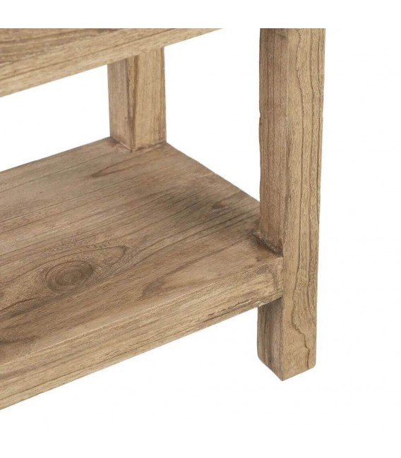 Mesilla noche alta 2 cajones madera mindi natural estilo boho 5
