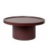Mesa de centro redonda madera MDF lacada en granate estilo moderno