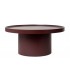 Mesa de centro redonda madera MDF lacada en granate estilo moderno 1