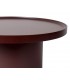 Mesa de centro redonda madera MDF lacada en granate estilo moderno 3