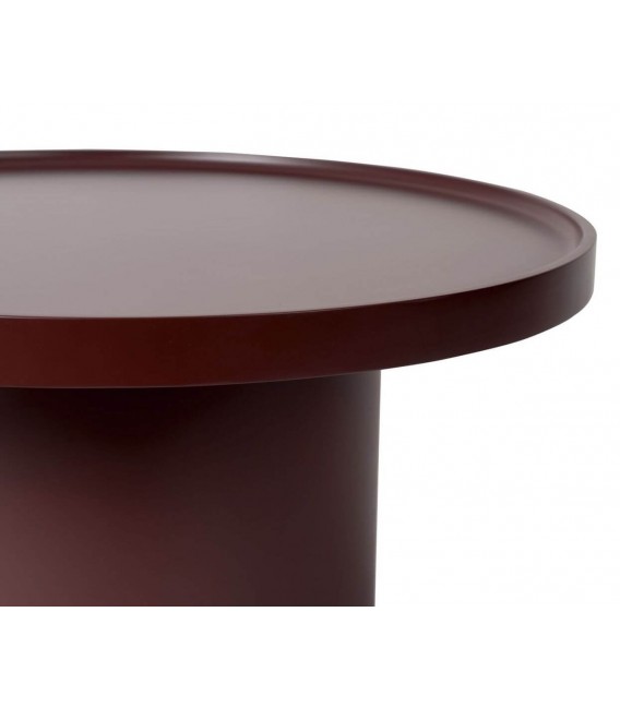 Mesa de centro redonda madera MDF lacada en granate estilo moderno 3
