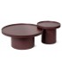 Mesa de centro redonda madera MDF lacada en granate estilo moderno 4