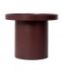 Mesa auxiliar redonda madera MDF lacada en granate estilo moderno 1