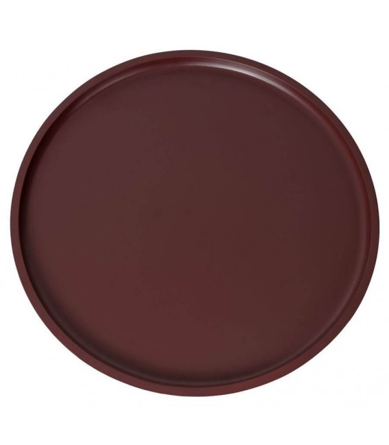 Mesa auxiliar redonda madera MDF lacada en granate estilo moderno 2