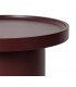Mesa auxiliar redonda madera MDF lacada en granate estilo moderno 3
