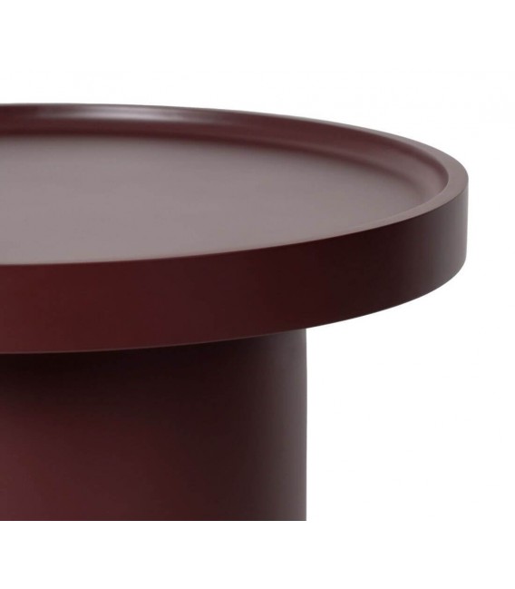 Mesa auxiliar redonda madera MDF lacada en granate estilo moderno 3