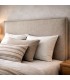 Cabecero tapizado cama 135 140 loneta topo estilo contemporáneo Mdmhogar