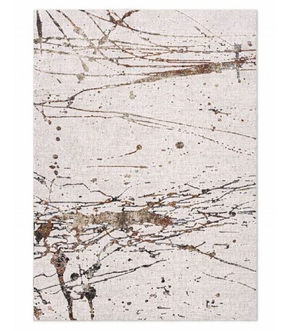 Alfombra rectangular XL tonos neutros de pelo corto diseño moderno
