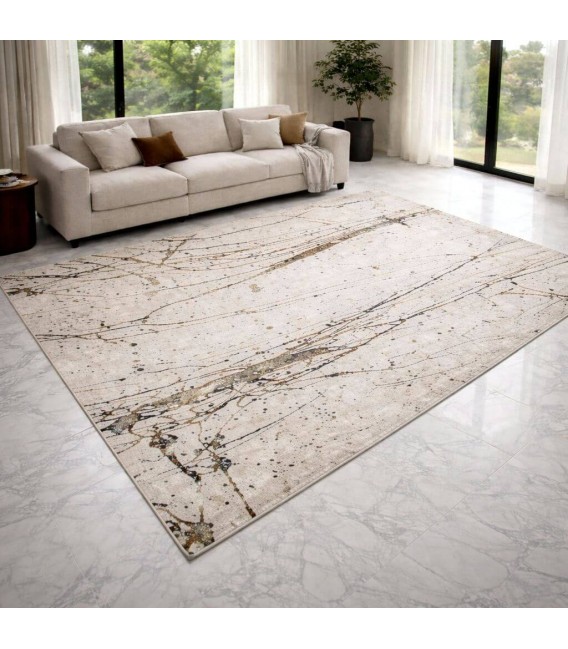 Alfombra rectangular XL tonos neutros de pelo corto diseño moderno Mdmhogar