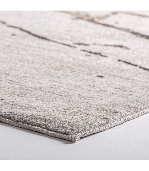 Alfombra rectangular XL tonos neutros de pelo corto diseño moderno 1