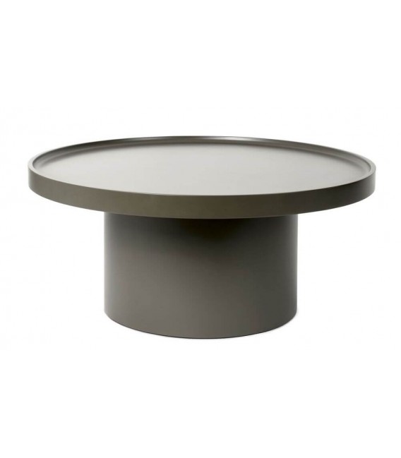 Mesa de centro redonda MDF lacada en verde estilo moderno