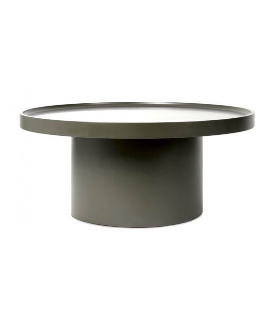 Mesa de centro redonda MDF lacada en verde estilo moderno 1