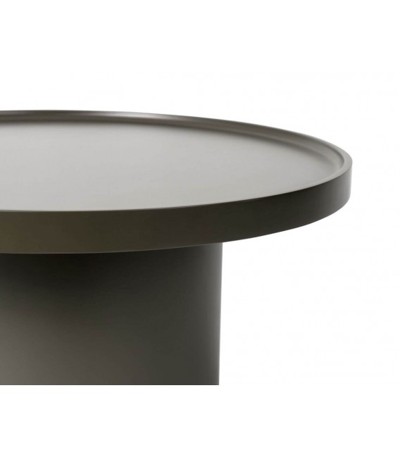 Mesa de centro redonda MDF lacada en verde estilo moderno 3