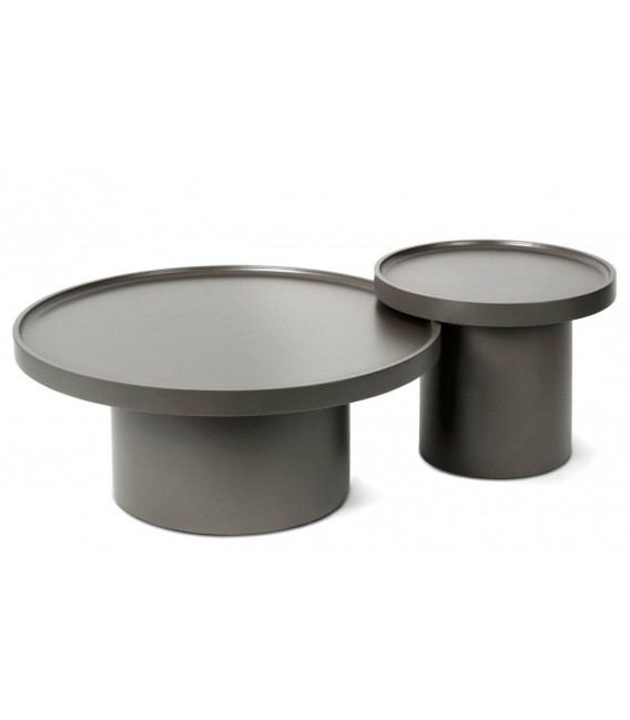 Mesa de centro redonda MDF lacada en verde estilo moderno 4