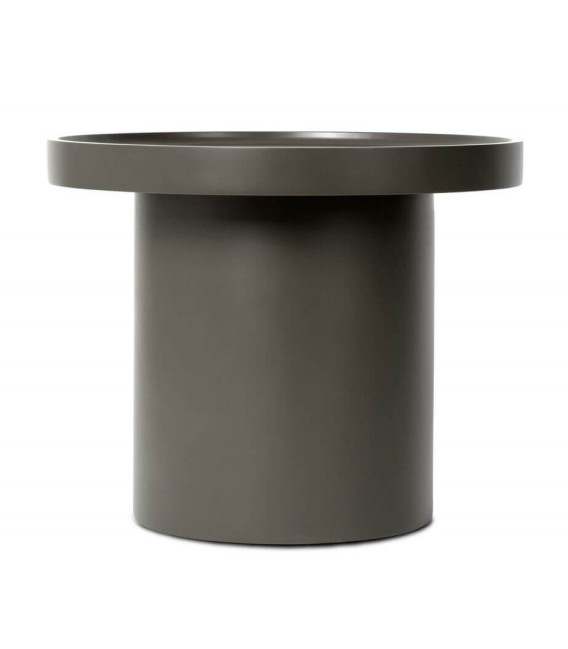 Mesita auxiliar redonda lacada en verde mate estilo moderno 1