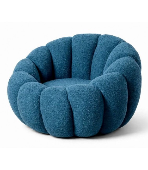Sillón art decó tapizado en tela azul diseño moderno elegante1