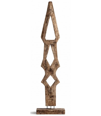 Figura decorativa alta de madera maciza suar tallada estilo étnico