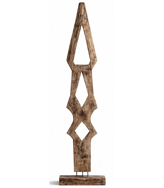 Figura decorativa alta de madera maciza suar tallada estilo étnico