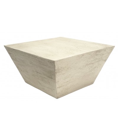 Mesa de centro cuadrada magnesio efecto travertino contemporánea