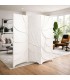 Biombo grande 3 hojas lacado blanco relieve estilo contemporáneo Mdmhogar