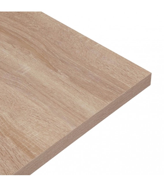 Mesa comedor rectangular roble natural metal negro estilo industrial 2