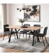 Mesa comedor rectangular roble natural metal negro estilo industrial Mdmhogar