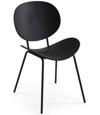 Set de 4 sillas comedor negras metal estilo contemporáneo1