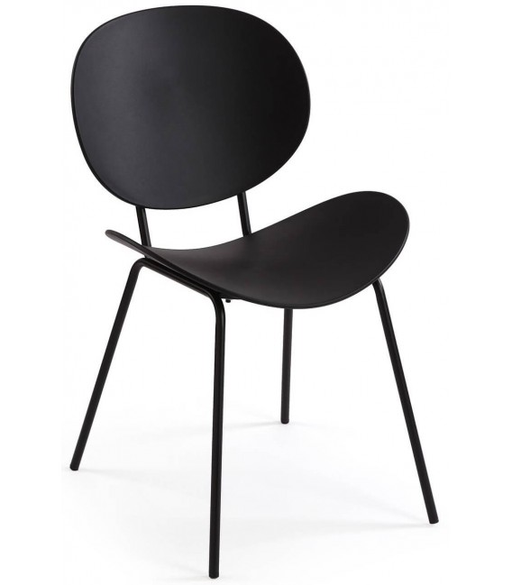 Set de 4 sillas comedor negras metal estilo contemporáneo1