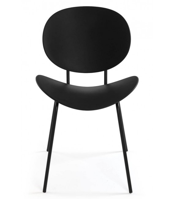 Set de 4 sillas comedor negras metal estilo contemporáneo2