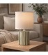 Lámpara sobremesa pequeña cerámica verde beige contemporánea Mdmhogar