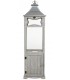 Farol muy alto de estilo clásico en madera acabado gris claro 1