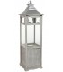 Farol muy alto de estilo clásico en madera acabado gris claro 2