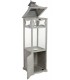 Farol muy alto de estilo clásico en madera acabado gris claro 3