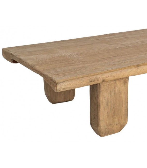 Mesa de centro XL madera de pino reciclado natural estilo boho  2