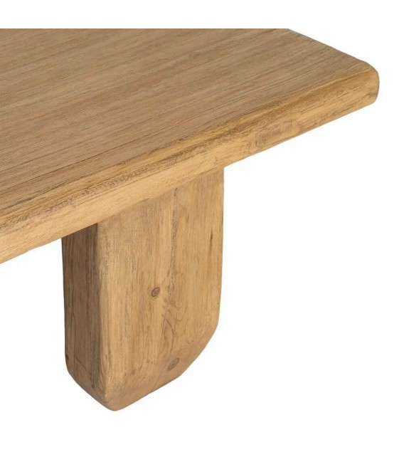 Mesa de centro XL madera de pino reciclado natural estilo boho  3