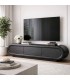 Mueble de TV art decó en roble negro con tres cajones Mdmhogar