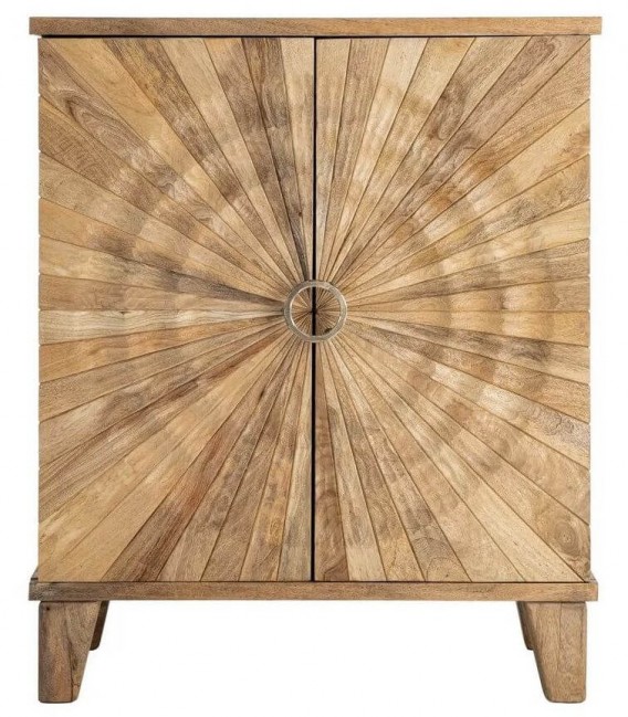 ARMARIO ALACENA BAJO 92 X 41 X 111 TRENCO MADERA NATURAL METAL DORADO