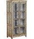 Vitrina mango decorada a mano 2 puertas cristal estilo étnico