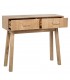 Consola entrada madera tallada  natural 2 cajones estilo nórdico 3