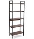 Estantería MDF nogal oscuro con hierro negro estilo industrial