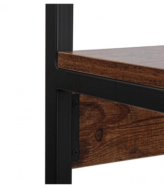 Estantería MDF nogal oscuro con hierro negro estilo industrial 1