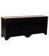 Cómoda XXL madera abeto 6 cajones negro oro neoclásica 3